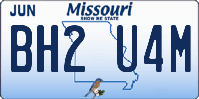 MO license plate BH2U4M