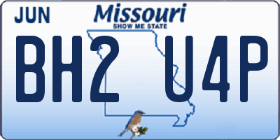MO license plate BH2U4P