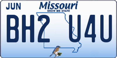 MO license plate BH2U4U