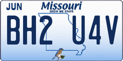 MO license plate BH2U4V