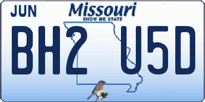 MO license plate BH2U5D