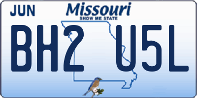 MO license plate BH2U5L