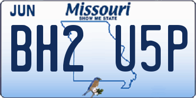 MO license plate BH2U5P