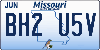 MO license plate BH2U5V