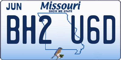 MO license plate BH2U6D