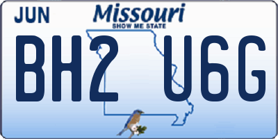 MO license plate BH2U6G