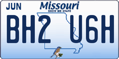 MO license plate BH2U6H