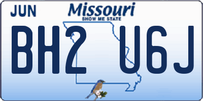MO license plate BH2U6J