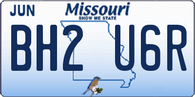 MO license plate BH2U6R