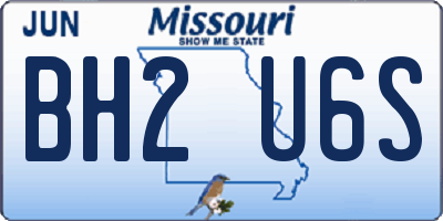 MO license plate BH2U6S