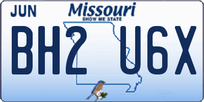 MO license plate BH2U6X