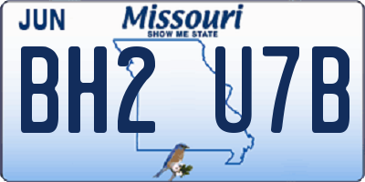 MO license plate BH2U7B