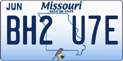 MO license plate BH2U7E