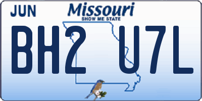 MO license plate BH2U7L