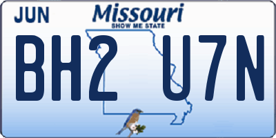 MO license plate BH2U7N