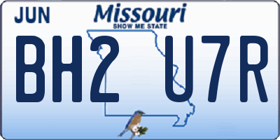 MO license plate BH2U7R