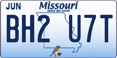 MO license plate BH2U7T