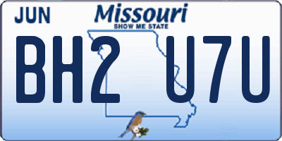 MO license plate BH2U7U