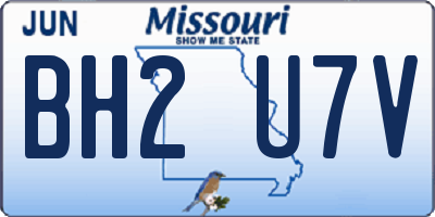 MO license plate BH2U7V