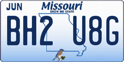 MO license plate BH2U8G
