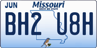 MO license plate BH2U8H