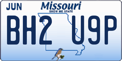 MO license plate BH2U9P