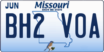 MO license plate BH2V0A
