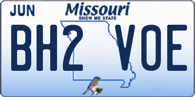MO license plate BH2V0E