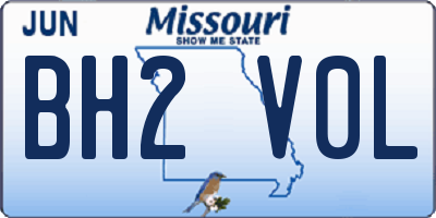 MO license plate BH2V0L