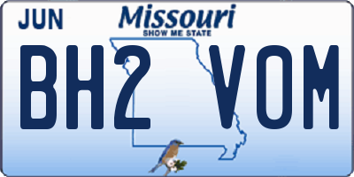MO license plate BH2V0M