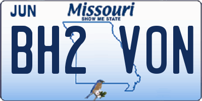 MO license plate BH2V0N