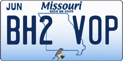 MO license plate BH2V0P