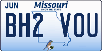 MO license plate BH2V0U