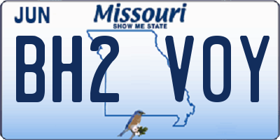 MO license plate BH2V0Y