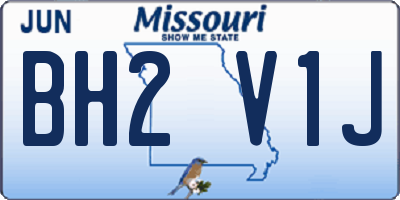 MO license plate BH2V1J