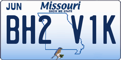 MO license plate BH2V1K