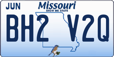 MO license plate BH2V2Q
