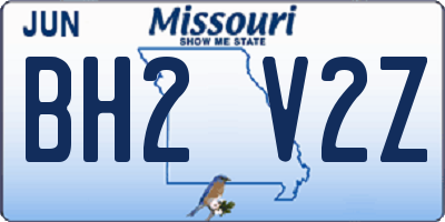MO license plate BH2V2Z