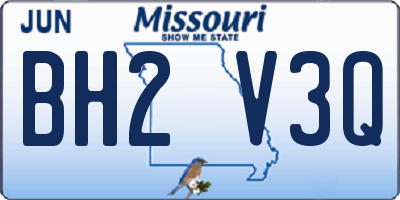 MO license plate BH2V3Q
