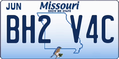MO license plate BH2V4C