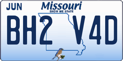 MO license plate BH2V4D