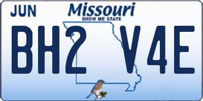 MO license plate BH2V4E