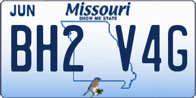 MO license plate BH2V4G