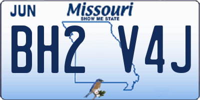 MO license plate BH2V4J