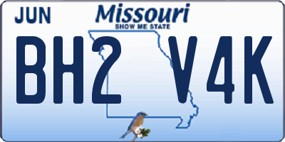 MO license plate BH2V4K