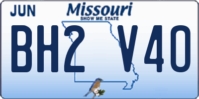 MO license plate BH2V4O