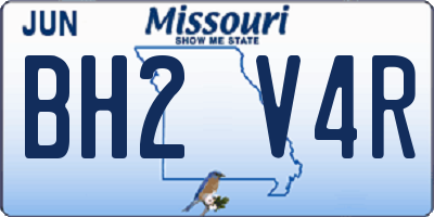 MO license plate BH2V4R