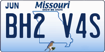 MO license plate BH2V4S