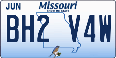 MO license plate BH2V4W