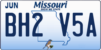 MO license plate BH2V5A